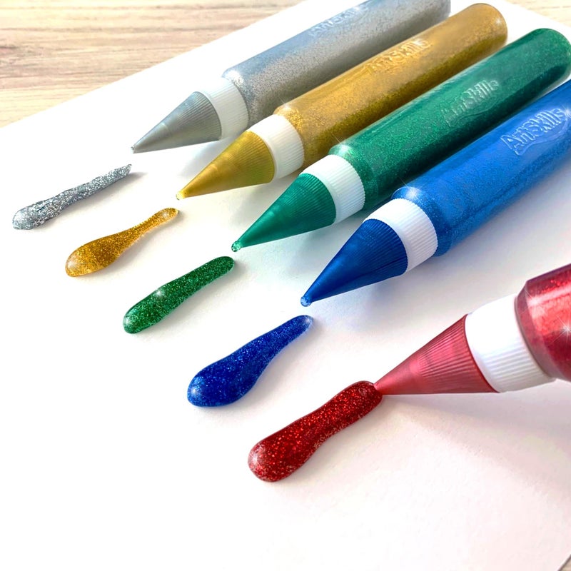 ArtSkills Puffy Jumbo Rainbow Glitter Glue Pens for Crafts, 5 Pack, Classic (PA-1328) - Image 2